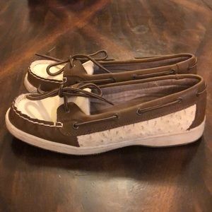 Tan and Beige Boat Shoes